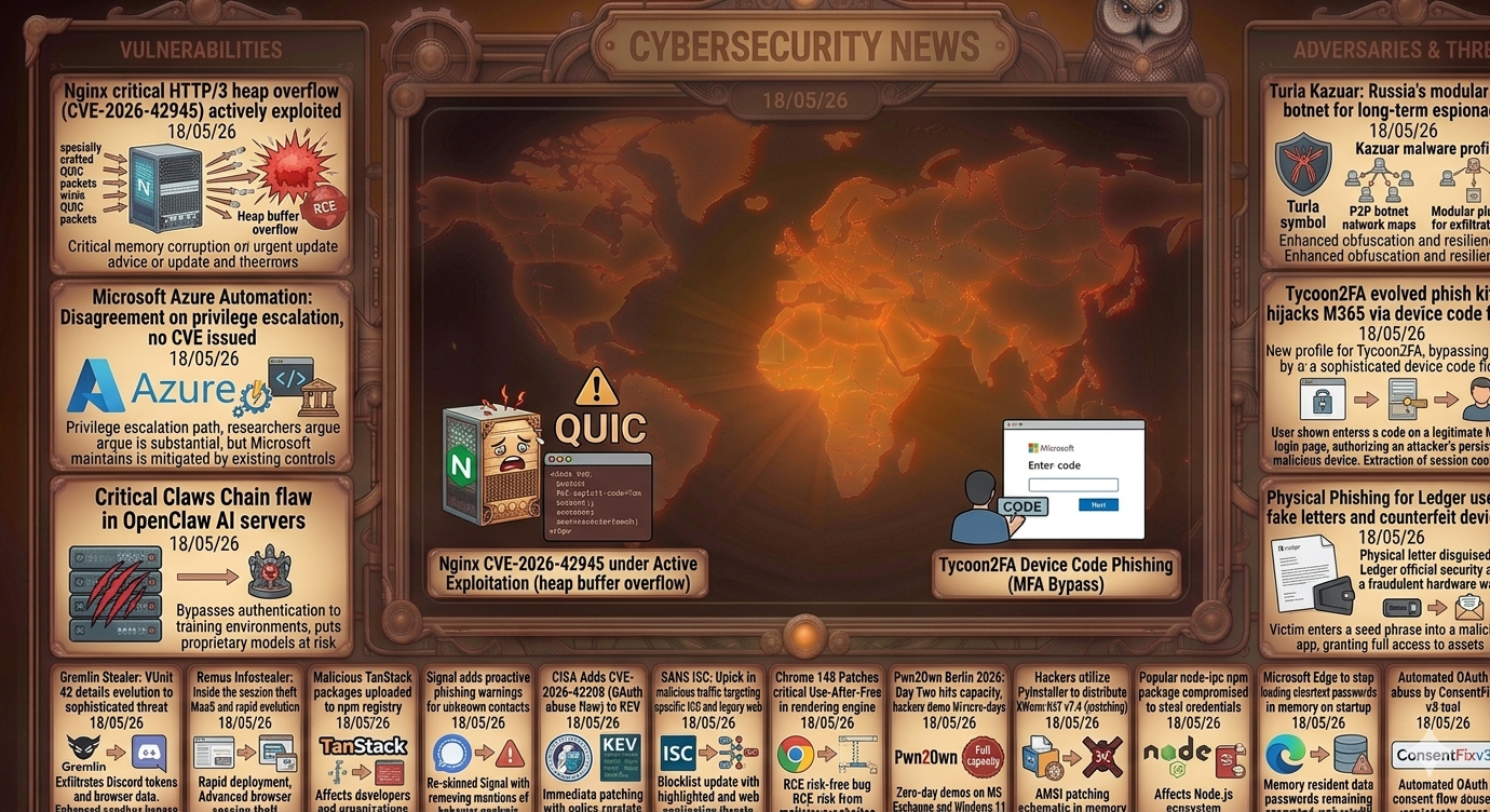 Cybersecurity Newsfeed - 18/05/26