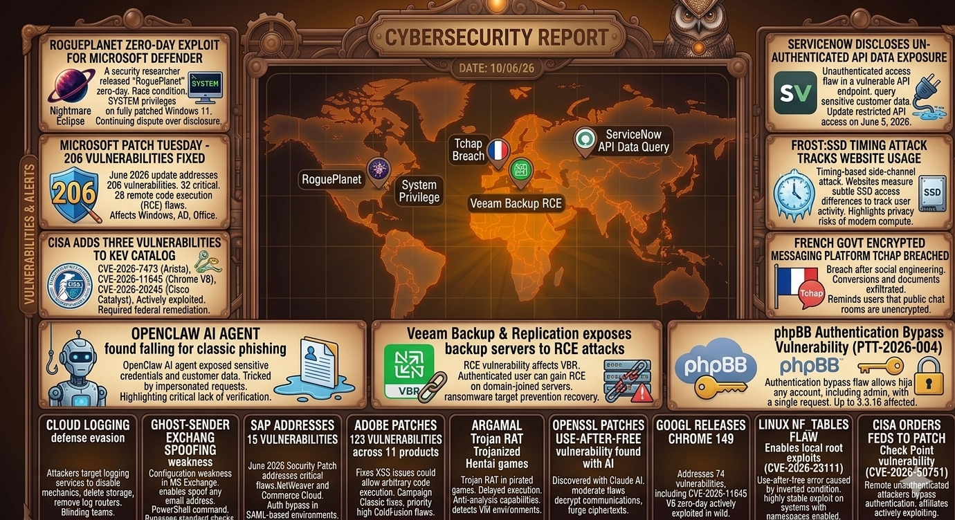 Cybersecurity Newsfeed - 10/06/26